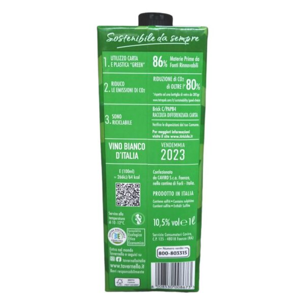 VINO BIANCO TAVERNELLO 1LT BRIK - immagine 3