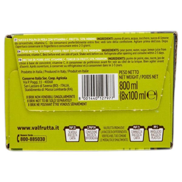 SUCCHI VALFRUTTA I TRIANGOLINI 100MLX8 PERA - immagine 4