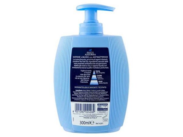 SAPONE LIQUIDO FELCE AZZURRA 300ML ANTIBATTERICO - immagine 3