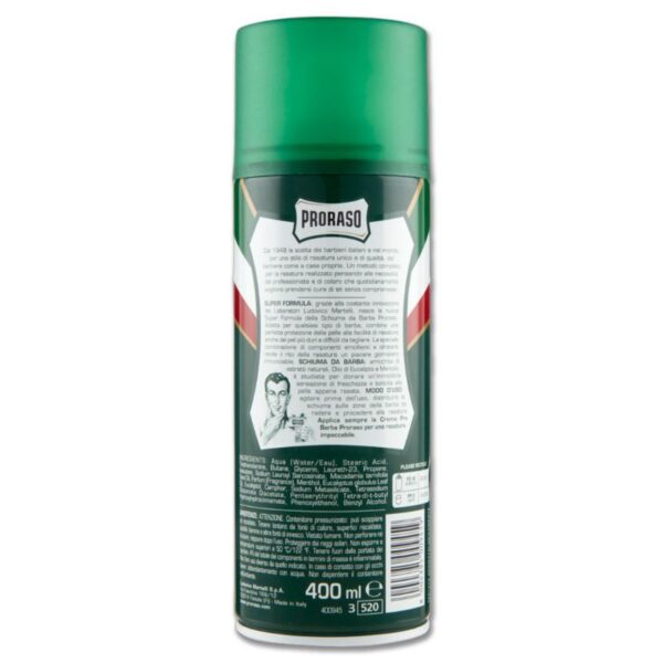 SCHIUMA BARBA PRORASO 400ML EUCALIPTO - immagine 3