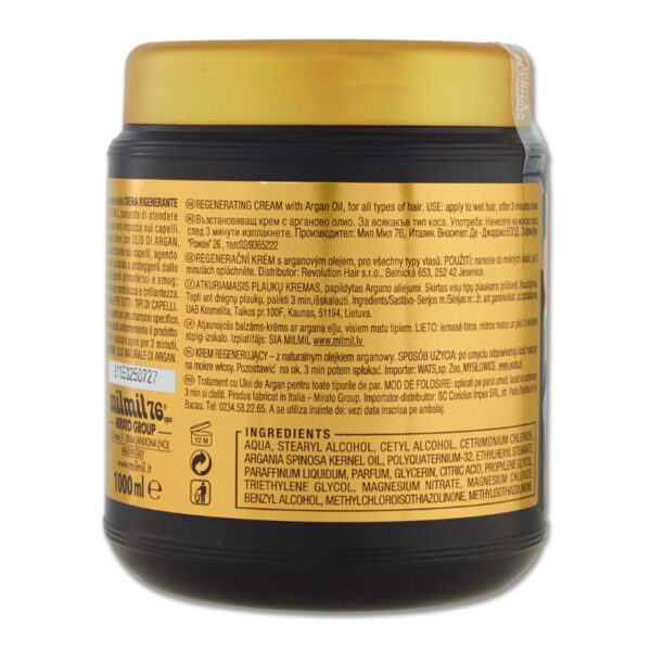 MASCHERA CAPELLI RIGENERANTE MIL MIL 1L ARGAN - immagine 3