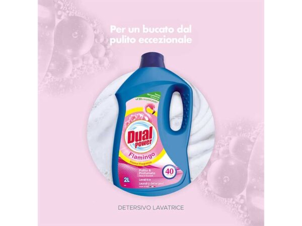DETERSIVO LAVATRICE DUAL POWER 40LAVAGGI FLAMINGO - immagine 3