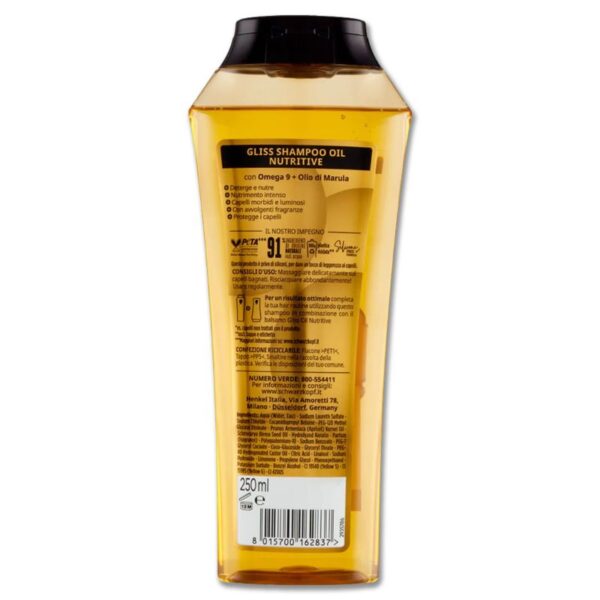 SHAMPOO GLISS 250ML OLIO NUTRIENTE - immagine 3