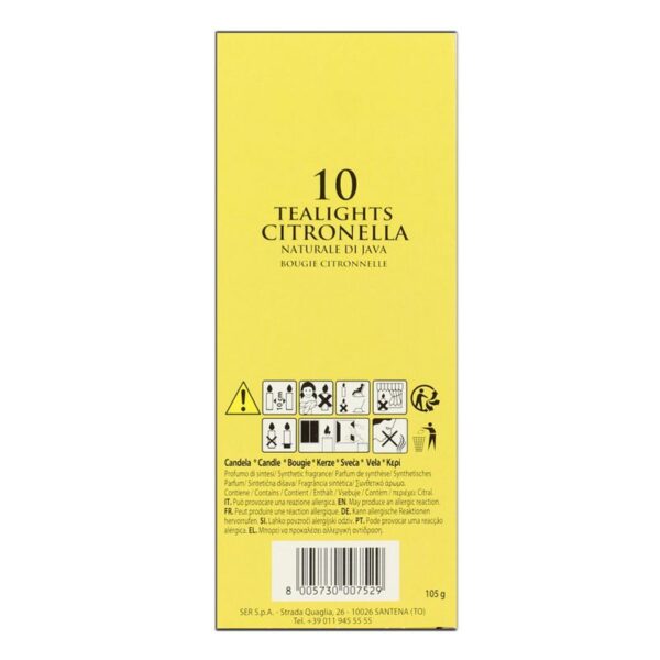 CANDELE TEALIGHTS 10PZ CITRONELLA - immagine 2