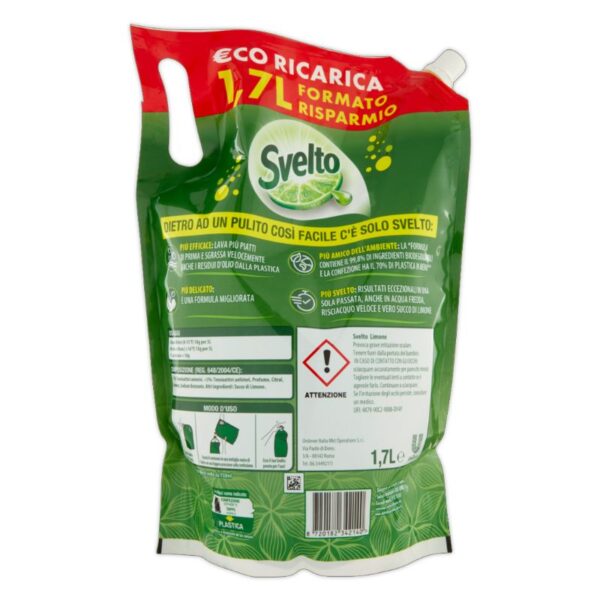 RICARICA DETERSIVO PIATTI SVELTO 1,7LT LIMONE - immagine 3