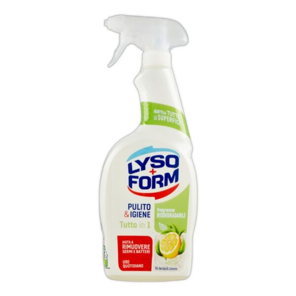 SGRASSATORE LYSOFORM 700ML SPRAY  TUTTO IN 1 TE VERDE E LIMONE