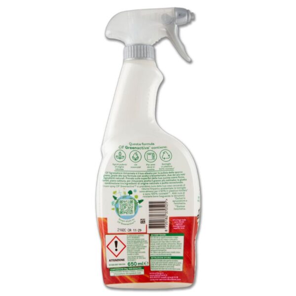 SGRASSATORE CIF 650ML SPRAY   GREEN ACETO E BICARBONATO - immagine 3