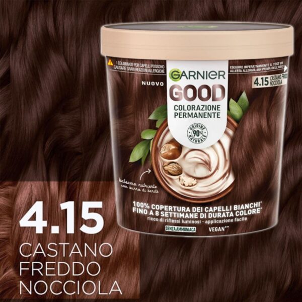 COLORAZIONE CAPELLI GARNIER GOOD 4.15 CASTANO FREDDO NOCCIOLA - immagine 3