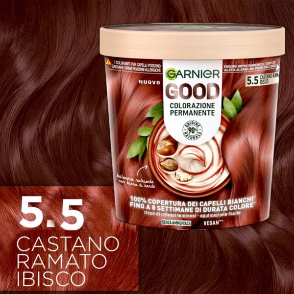 COLORAZIONE CAPELLI GARNIER GOOD 5.5 CASTANO RAMATO IBISCO - immagine 3