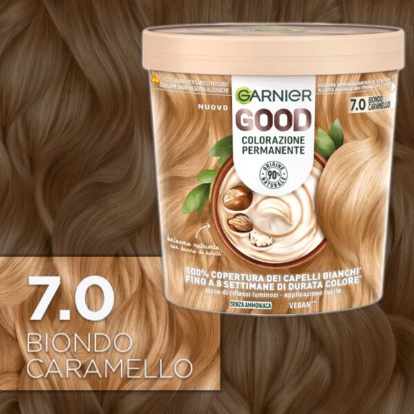 COLORAZIONE CAPELLI GARNIER GOOD 7.0 BIONDO CARAMELLO - immagine 3