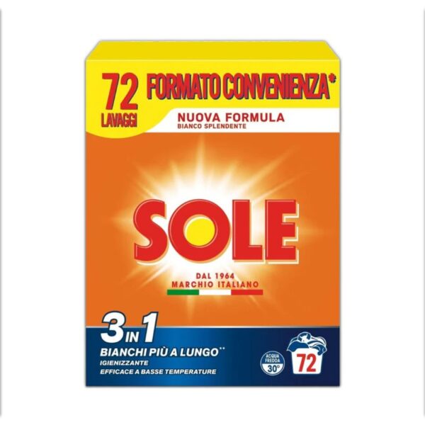 DETERSIVO LAVATRICE SOLE 72MIS. POLVERE