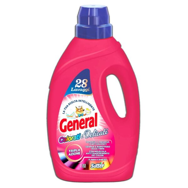 DETERSIVO LAVATRICE GENERAL 28LAVAGGI 1,40L COLORATI E DELICATI