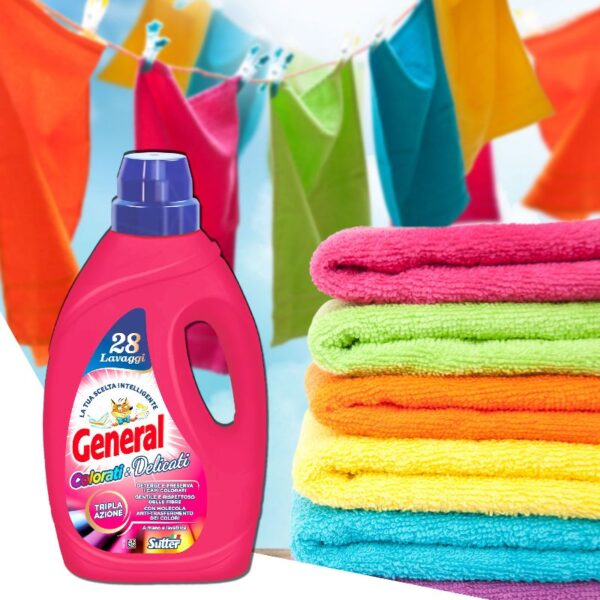 DETERSIVO LAVATRICE GENERAL 28LAVAGGI 1,40L COLORATI E DELICATI - immagine 2