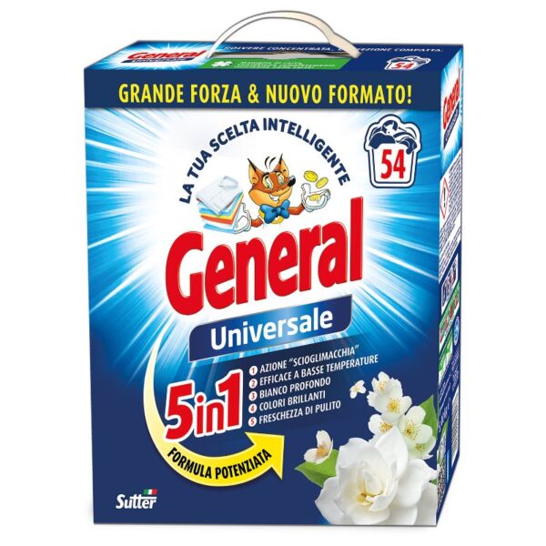 DETERSIVO LAVATRICE GENERAL 54 LAVAGGI 3KG POLVERE