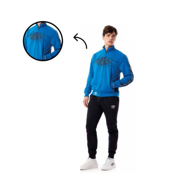 COMPLETO UOMO UMBRO FULL ZIP IN FELPA TG.M/L/XL/XXL ASSORTITO - immagine 3