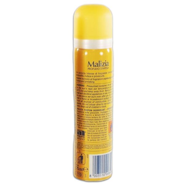 DEODORANTE MALIZIA 75ML SPRAY SENSUAL - immagine 3