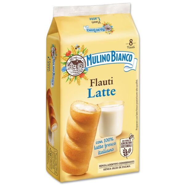 MERENDINE MULINO BIANCO 280GR 8PZ FLAUTI AL LATTE