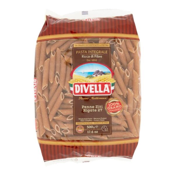 PASTA DIVELLA GR.500 PENNE ZITI RIGATI INTEGRALI