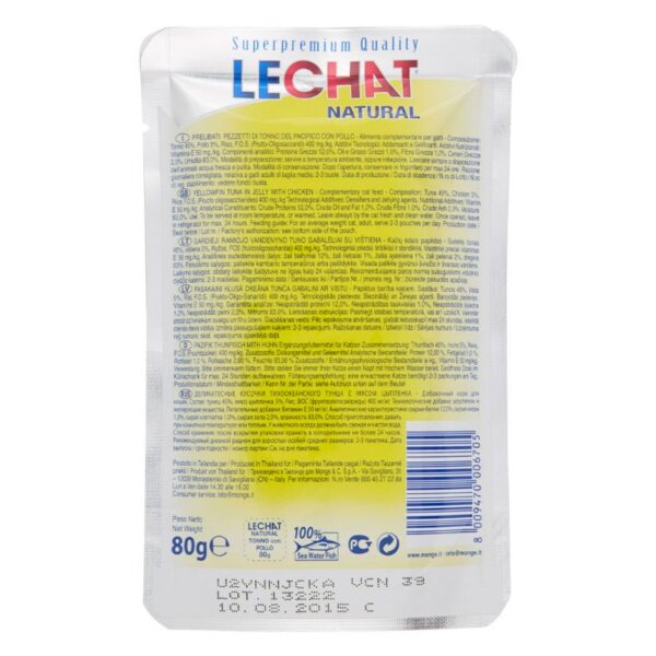 CIBO GATTI LECHAT BUSTA 80GR TONNO/POLLO - immagine 3