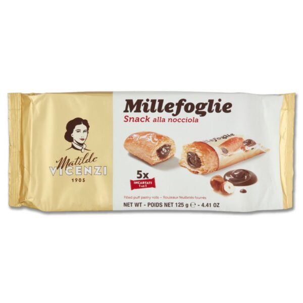 MINI SNACK MILLEFOGLIE VICENZI 125G  NOCCIOLA