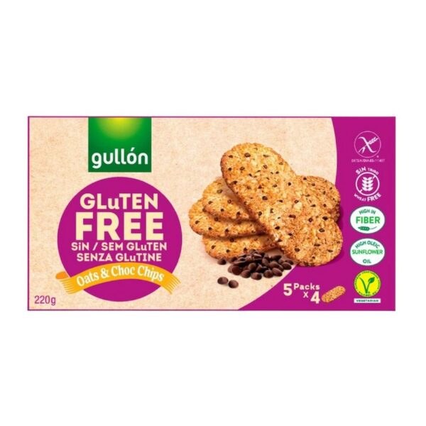 BISCOTTI GULLON 220GR SENZA GLUTINE  AVENA E GOCCE DI CIOCCOLATO - immagine 2