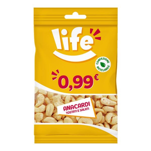 ANACARDI TOSTATI E SALATI LIFE 35G SACCHETTO