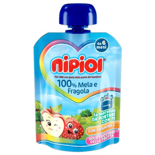 POUCH NIPIOL 85G MELA FRAGOLA