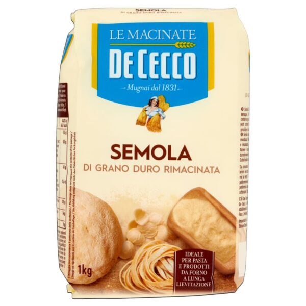 SEMOLA DI GRANO DURO DE CECCO 1KG  RIMACINATA