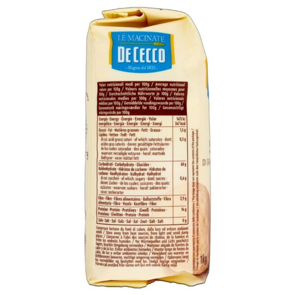 SEMOLA DI GRANO DURO DE CECCO 1KG  RIMACINATA - immagine 4