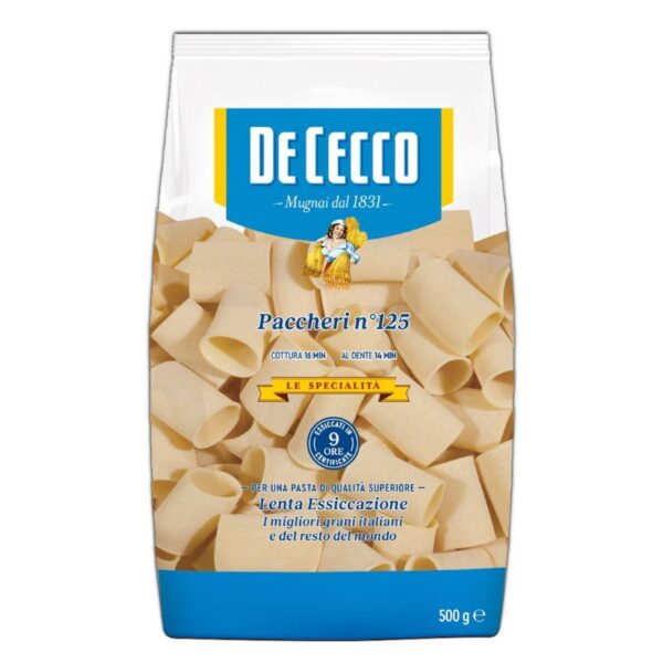 PASTA DE CECCO 500G PACCHERI LISCI
