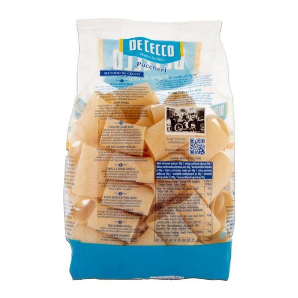 PASTA DE CECCO 500G PACCHERI LISCI - immagine 3
