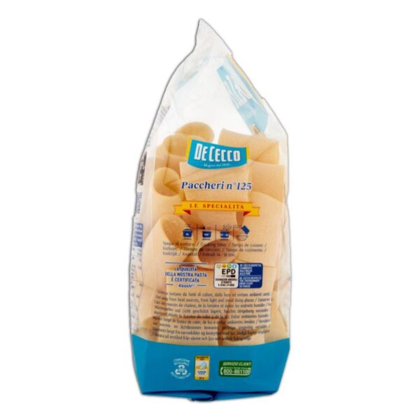 PASTA DE CECCO 500G PACCHERI LISCI - immagine 4