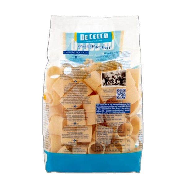 PASTA DE CECCO 500G MEZZI PACCHERI - immagine 3