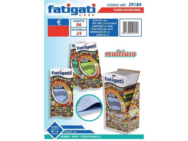 PANNO MICROFIBRA 33X33CM MULTIUSO