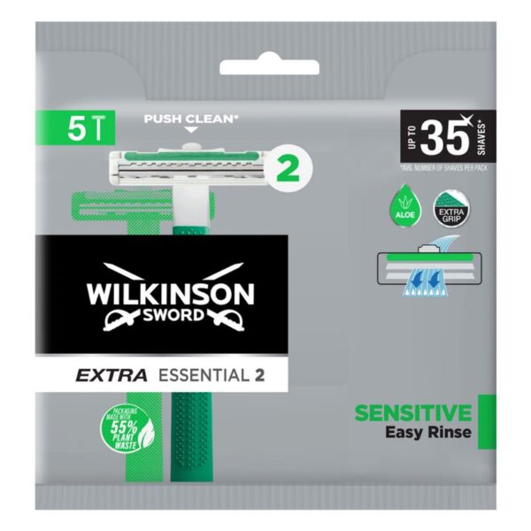 RASOI WILKINSON SWORD X5PZ EXTRA  ESSENTIAL 2 SENSITIVE EASY RINCE