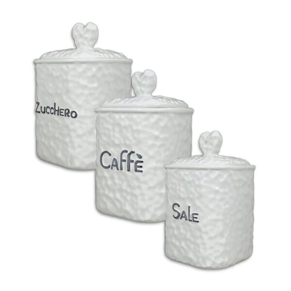 BARATTOLI 3PZ 10CM H.15CM BIANCO