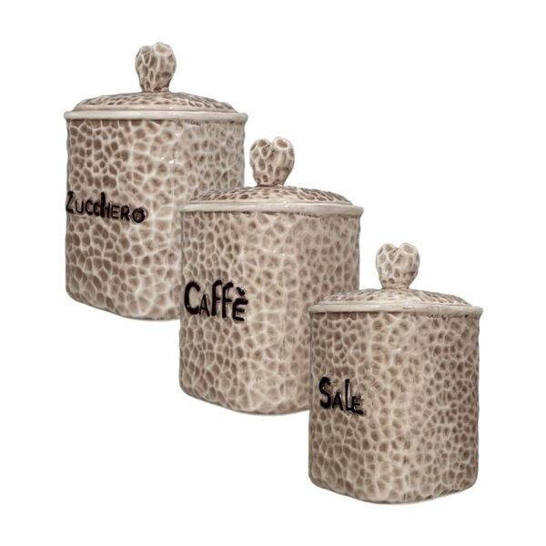 BARATTOLI 3PZ 10CM H.15CM TORTORA