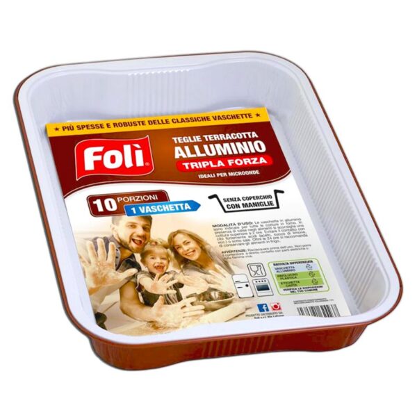 TEGLIE ALLUMINIO 10PORZIONI 1PZ  MICROONDE CON MANIGLIE