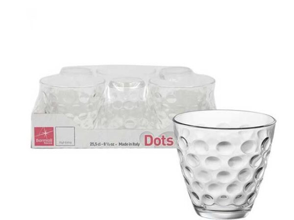 BICCHIERE ACQUA 25CL 6PZ BORMIOLI DOTS