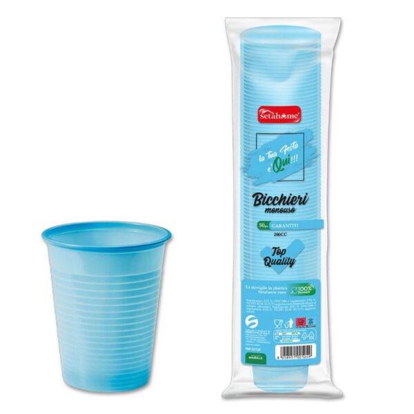 BICCHIERI ACQUA 200CC 50PZ SETAHOME  MONOUSO CELESTI