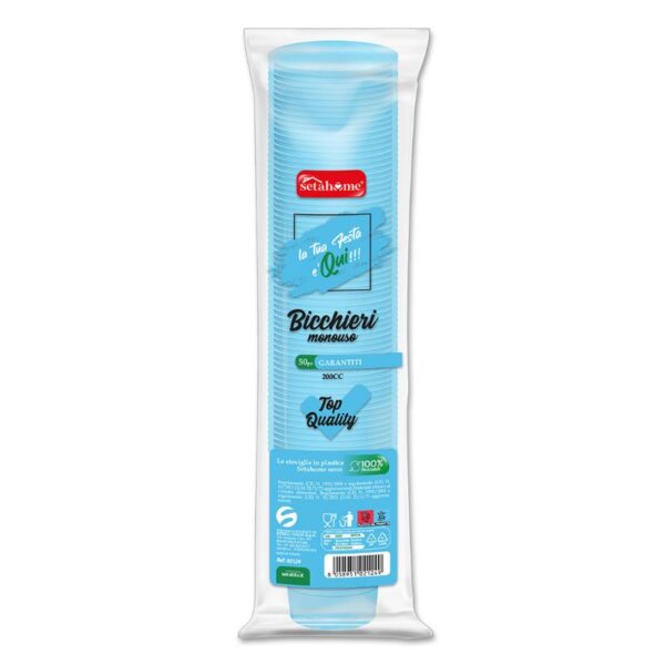 BICCHIERI ACQUA 200CC 50PZ SETAHOME  MONOUSO CELESTI - immagine 3