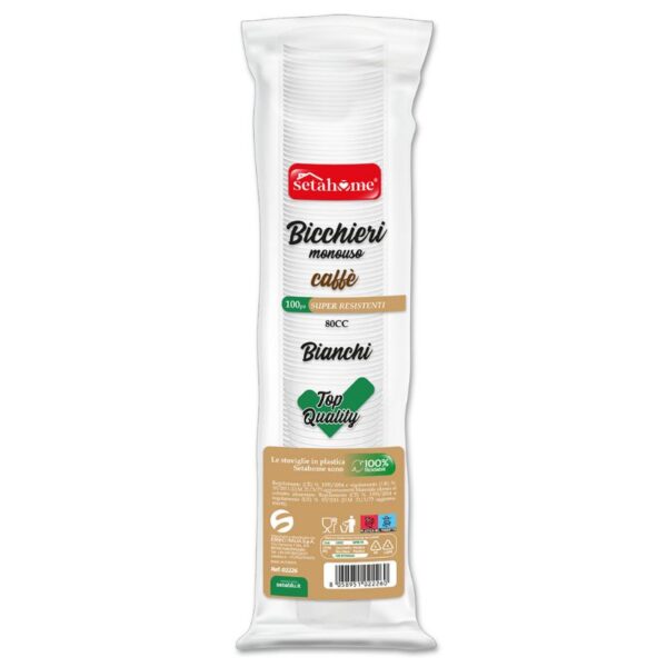 BICCHIERI CAFFE 80CC 100PZ SETAHOME  MONOUSO - immagine 3