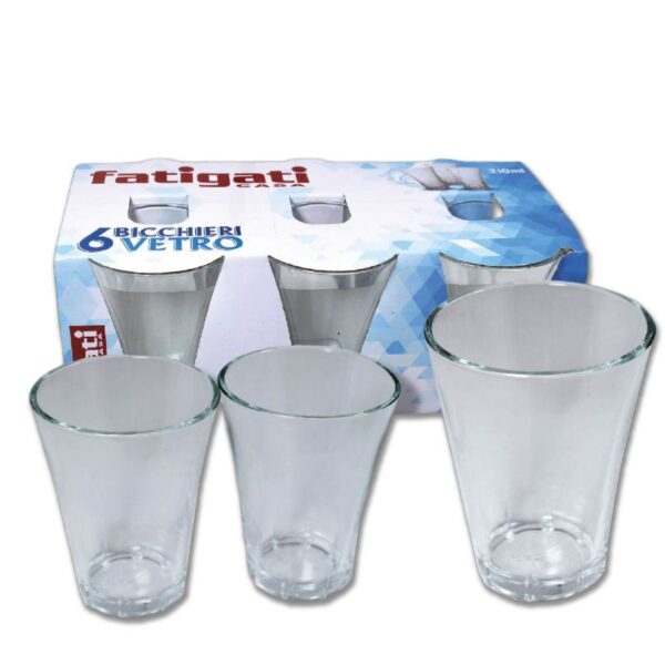 BICCHIERI ACQUA 210ML 6PZ   IN VETRO