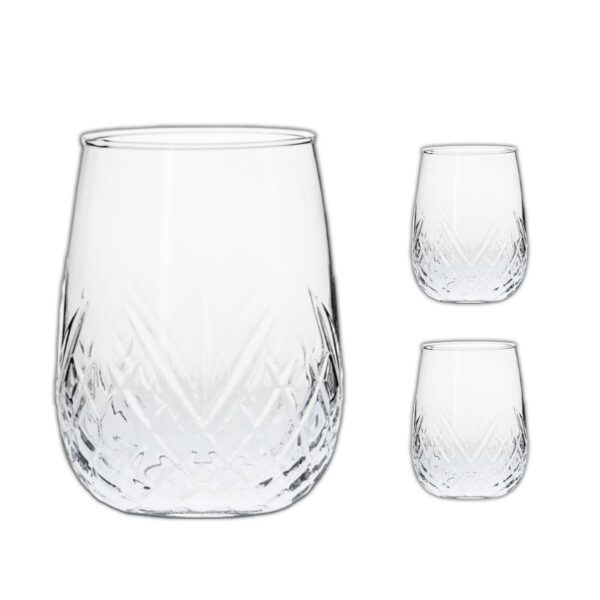 BICCHIERE ACQUA 490ML 3PZ STEMLESS ROCOCO'