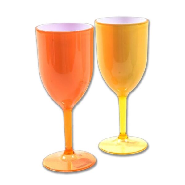 BICCHIERE VINO IN PLASTICA 8X20,5CM  COLORI ASSORTITI - immagine 3