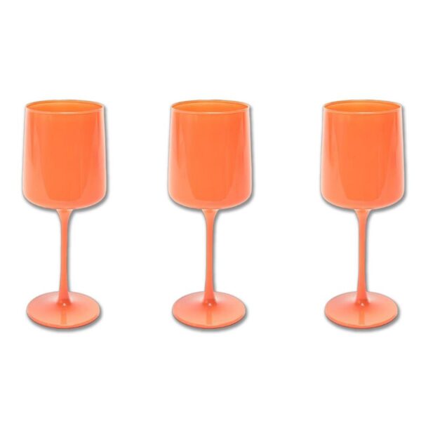 CALICI ELEGANT 3PZ 320ML IN VETRO VENICE ARANCIO OPACO