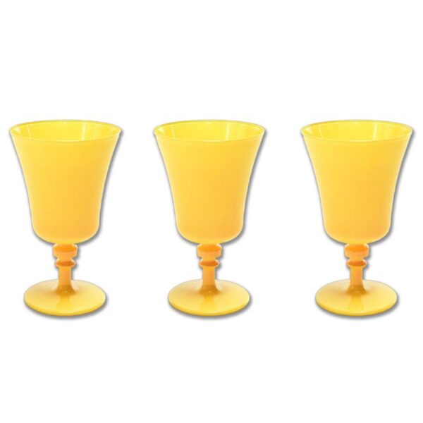 CALICI ELEGANT 3PZ 280ML IN VETRO ROME GIALLO OPACO