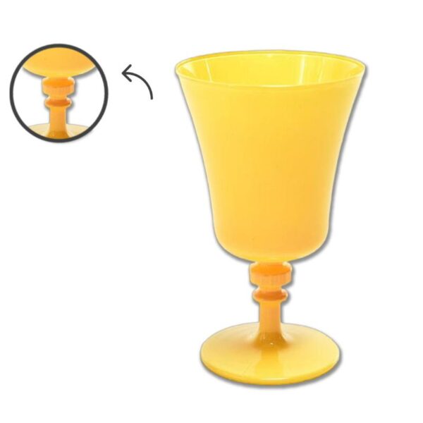 CALICI ELEGANT 3PZ 280ML IN VETRO ROME GIALLO OPACO - immagine 3