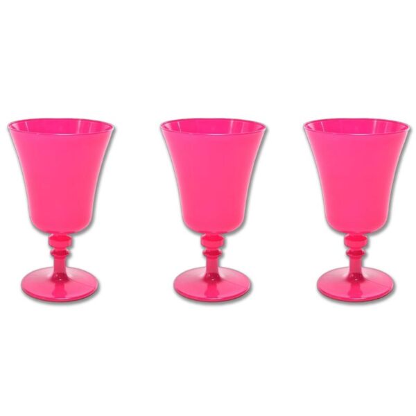 CALICI ELEGANT 3PZ 280ML IN VETRO ROME ROSA OPACO