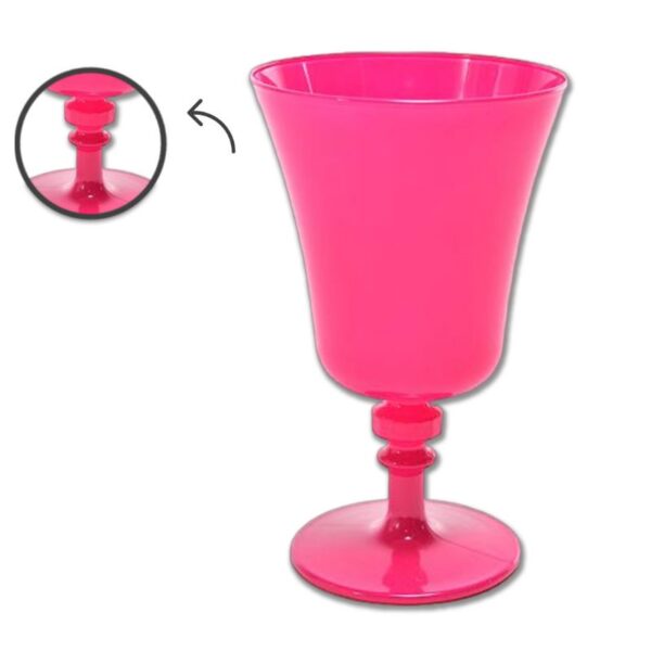 CALICI ELEGANT 3PZ 280ML IN VETRO ROME ROSA OPACO - immagine 3